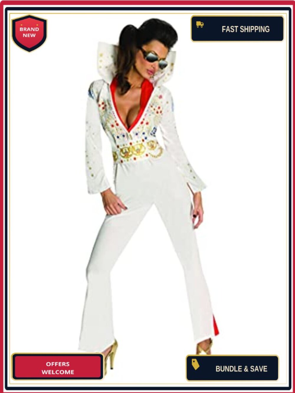 Elvis Presley Costume Jumpsuit Belt Scarf